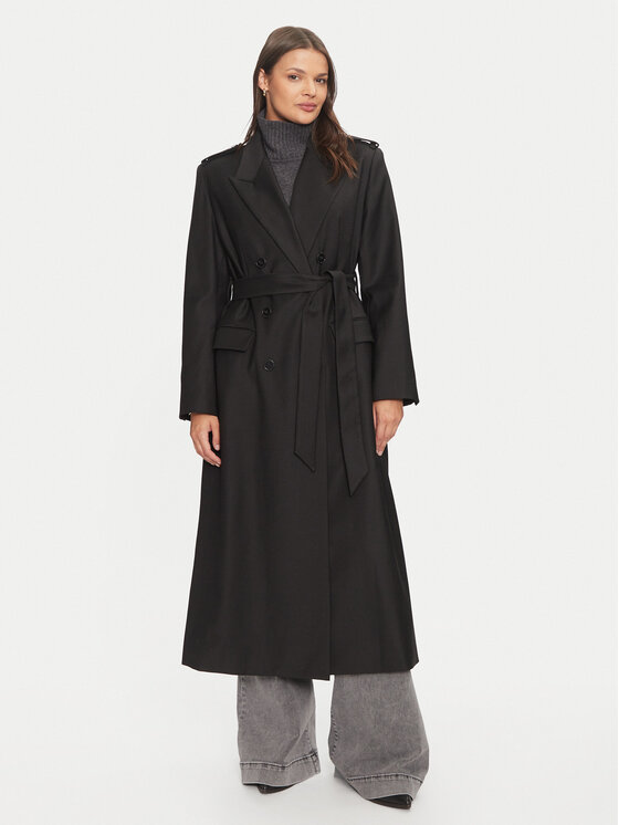 IVY OAK IVY OAK Palton de lână Colette IO111134 Negru Oversize