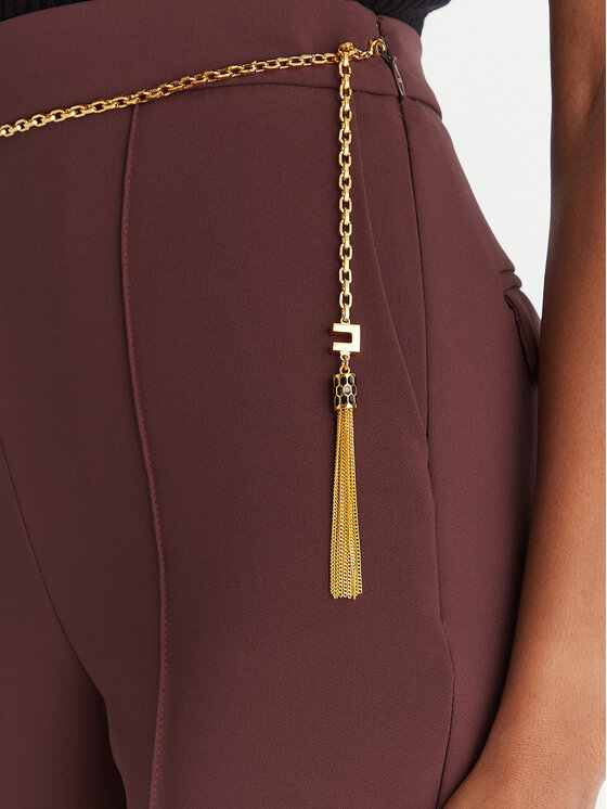 Elisabetta Franchi Elisabetta Franchi Riidest püksid PA-141-57E2-V420 Bordoopunane Regular Fit