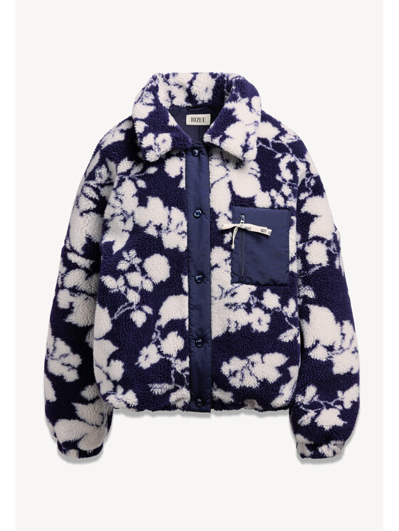BIZUU BIZUU Bunda pro přechodné období TEDDY FLEECE JACKET Modrá Standard Fit
