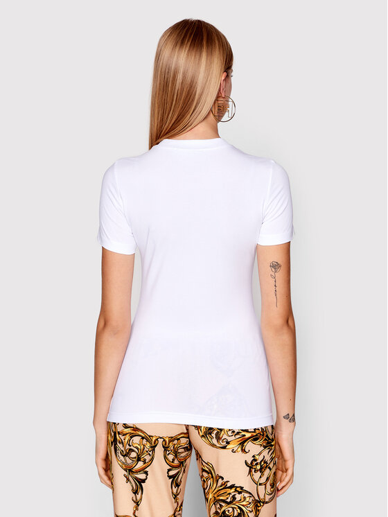 Versace Jeans Couture Versace Jeans Couture Tričko Logo Thick Foil 72HAHT01 Biela Regular Fit