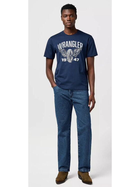 Wrangler Wrangler T-Shirt Americana Tee Niebieski Oversize