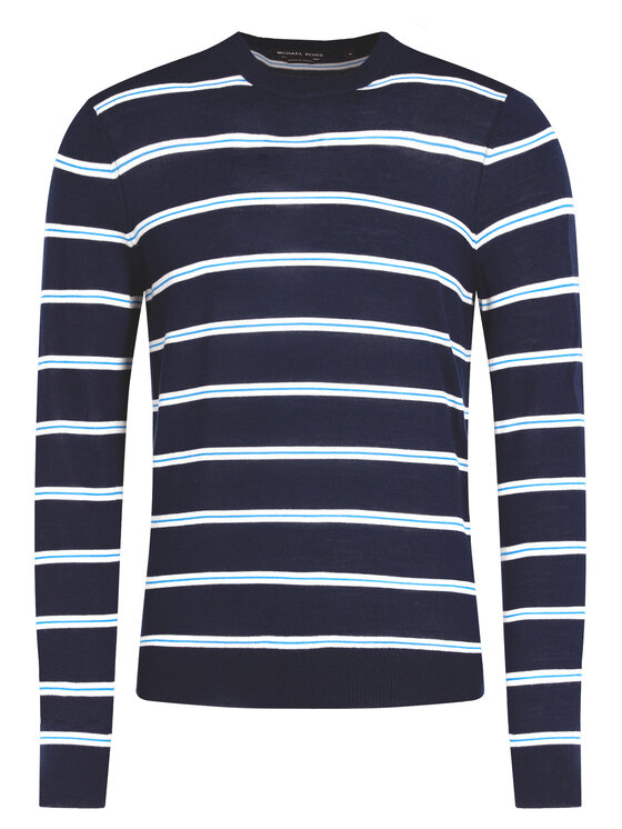 MICHAEL Michael Kors MICHAEL Michael Kors Megztinis Striped CF96KW02DG Tamsiai mėlyna Regular Fit