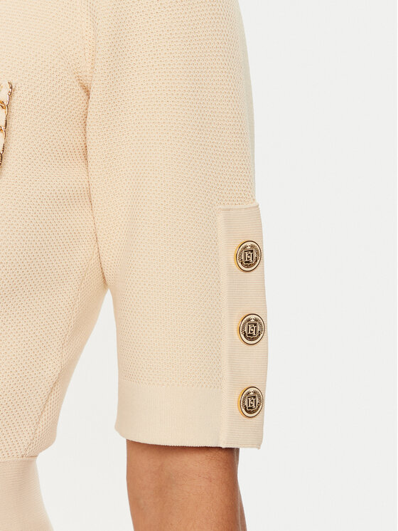 Elisabetta Franchi Elisabetta Franchi Kootud kleit AM-92B-46E2 Beež Regular Fit