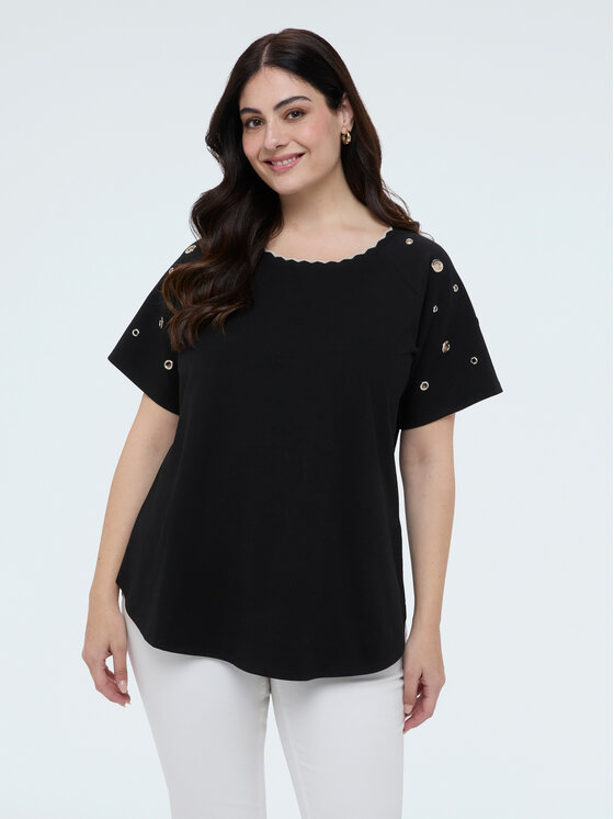 Fiorella Rubino Fiorella Rubino T-Shirt G05BL008942N033 Czarny Regular Fit