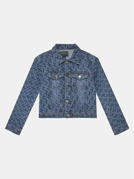 Guess Guess Džinsa jaka J5RL08 D45E0 Zils Regular Fit