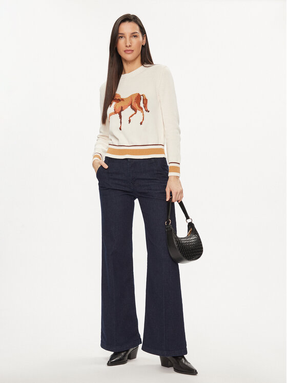 United Colors Of Benetton Pantalones Para Mujer 4AC6574X5 Pantalón, Azul Oscuro Denim 905, 6