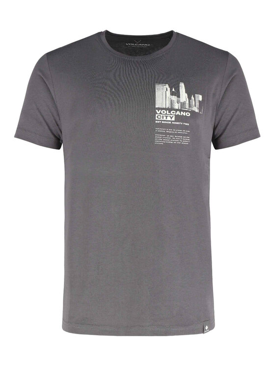 Volcano Volcano T-Shirt T-LUMINARY Szary Regular Fit