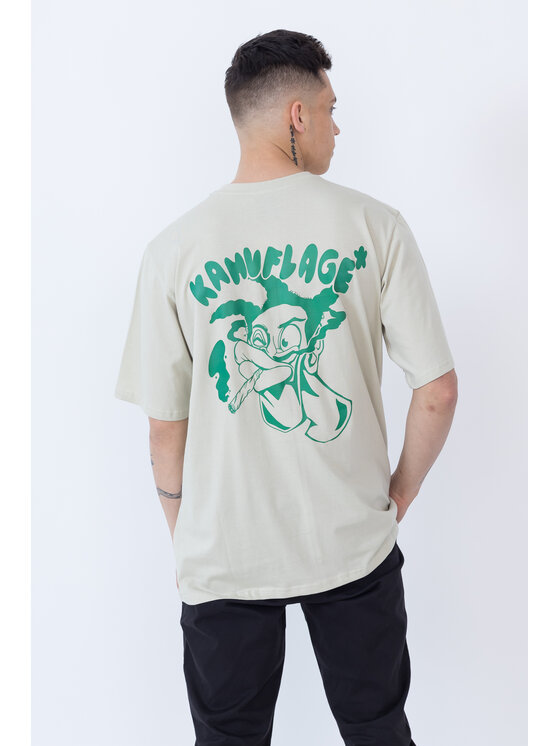 Kamuflage Kamuflage T-Shirt Puff Puff Pass Beżowy Relaxed Fit
