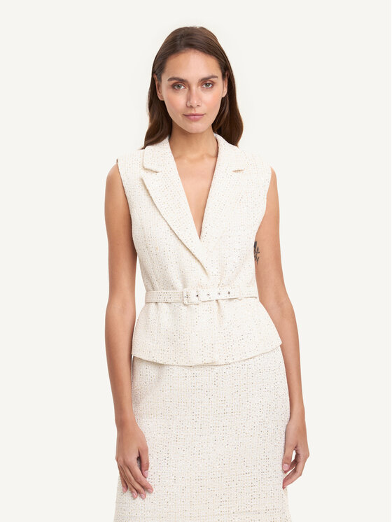 KMX KMX Kamizelka 192590009 Écru Fitted Fit