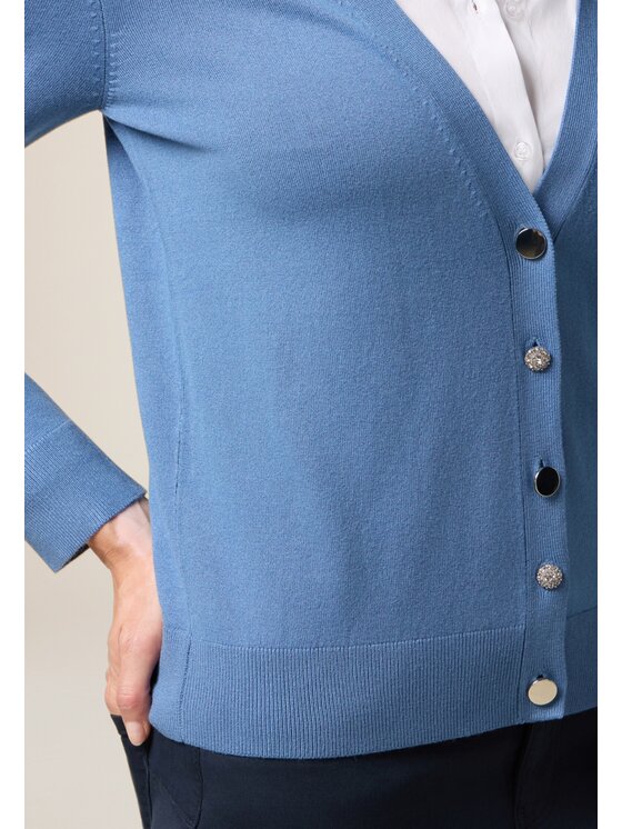 Oltre Oltre Cardigan M286J005020N0H4 Turchese Slim Fit