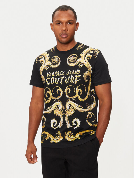 Versace Jeans Couture T-krekls 77GAH6SC Melns Regular Fit