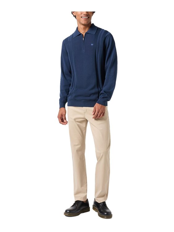 Wrangler Wrangler Maglione LS POLO SWEATER Blu scuro Regular Fit