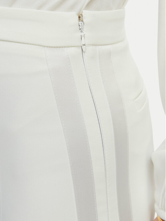 Elisabetta Franchi Elisabetta Franchi Hlače iz tkanine PA-184-62E2-V290 Bela Slim Fit