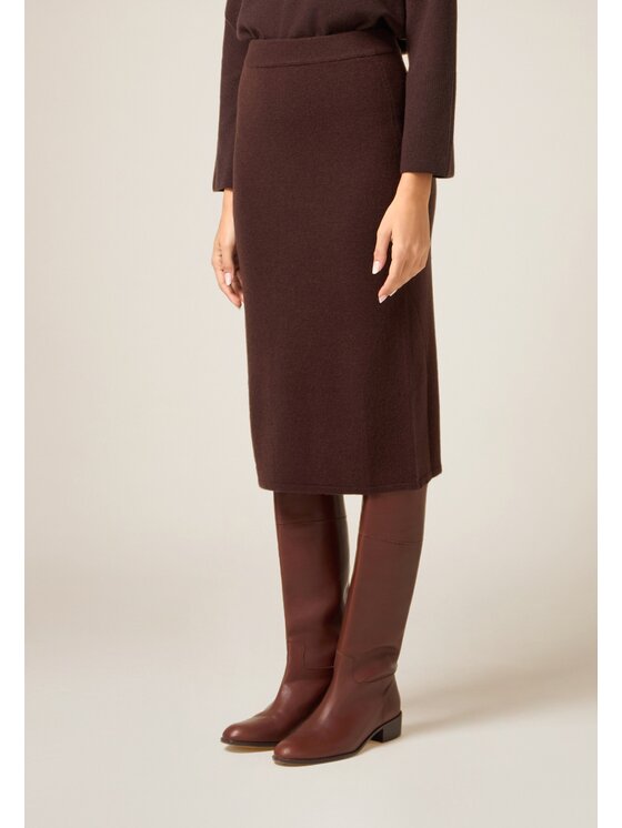 Oltre Oltre Gonna midi 1602E000047N022 Marrone Slim Fit