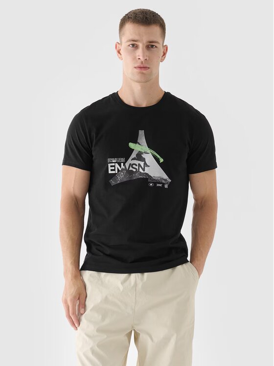 4F 4F T-shirt 4FRAW24TTSHM2301-20S Nero Regular Fit
