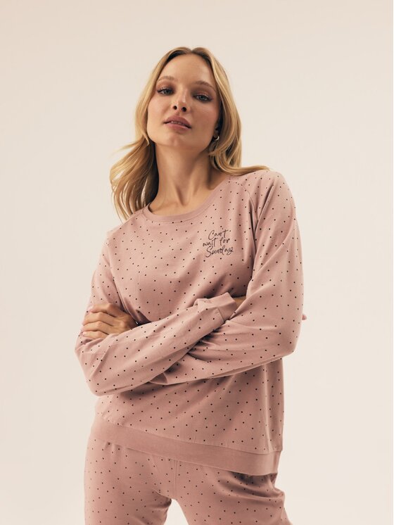 Esotiq Esotiq Piżama 42406 Różowy Regular Fit