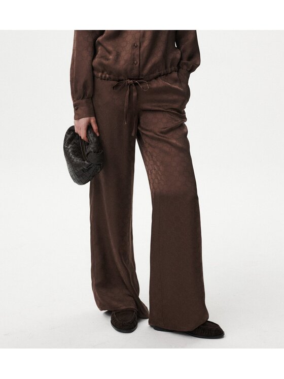 MARI PRETI MARI PRETI Pantaloni di tessuto Monogram M Weekend Marrone Regular Fit