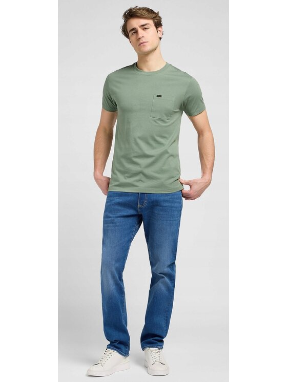 Lee Lee T-Shirt Ultimate Pocket Tee Zielony Slim Fit