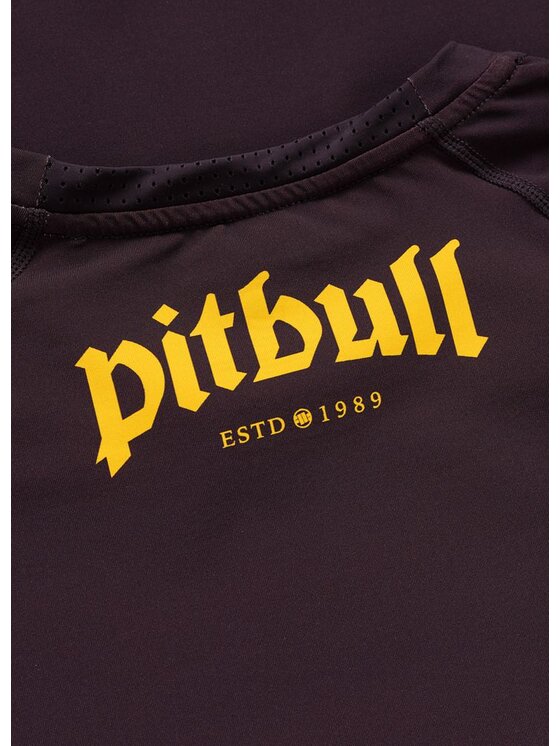 PITBULL PITBULL Koszulka techniczna LOGO PALMS Brązowy Regular Fit