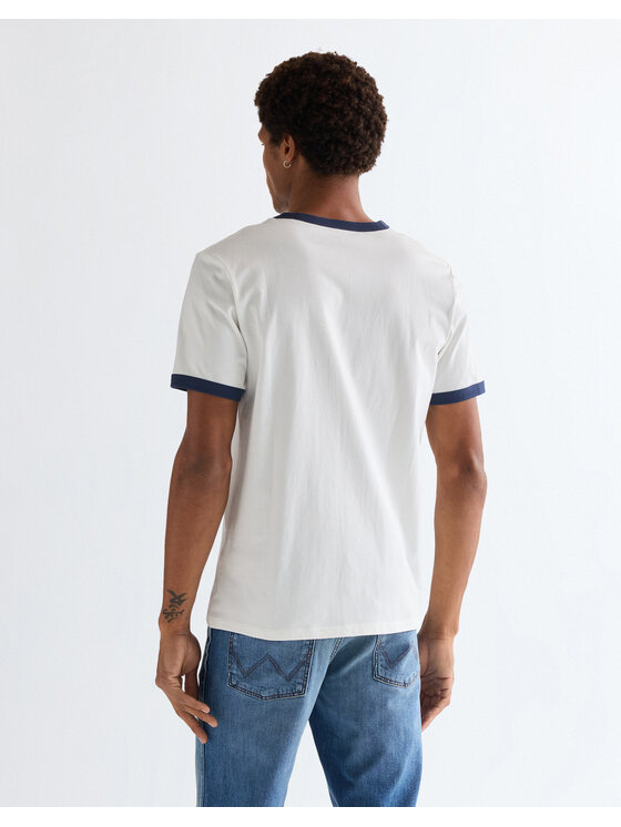 Wrangler Wrangler T-Shirt RINGER TEE Biały Regular Fit