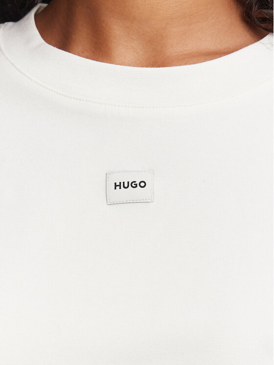 HUGO HUGO T-Shirt Signature 50556807 Krémová Regular Fit