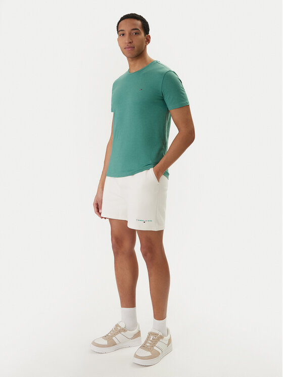 Tommy Jeans Tommy Jeans Sportske kratke hlače Contrast Linear DM0DM22697 Bijela Regular Fit