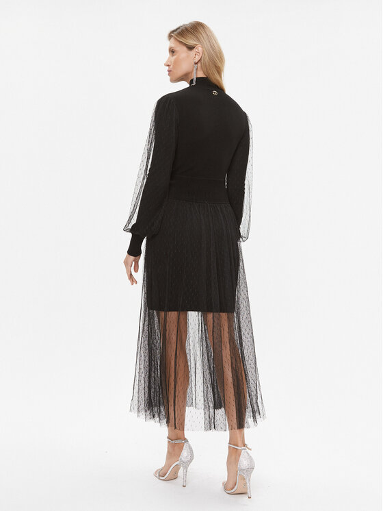 TWINSET TWINSET Trikotažinė suknelė 232TT3413 Juoda Regular Fit