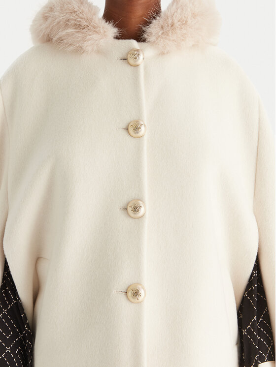 YES LONDON YES LONDON Cappotto di lana CD1223ECO Écru Regular Fit