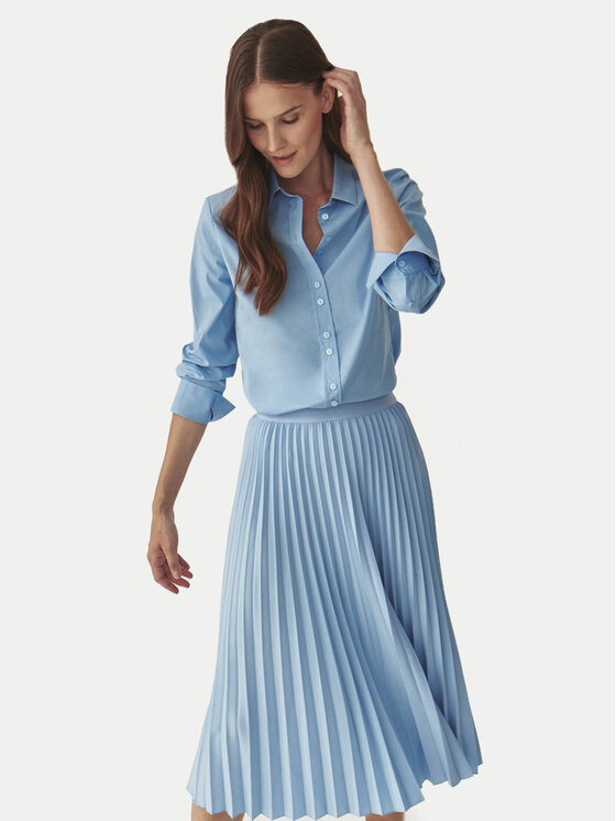 Tatuum Tatuum Плисирана пола Bari T2417.174B Светлосиньо Regular Fit