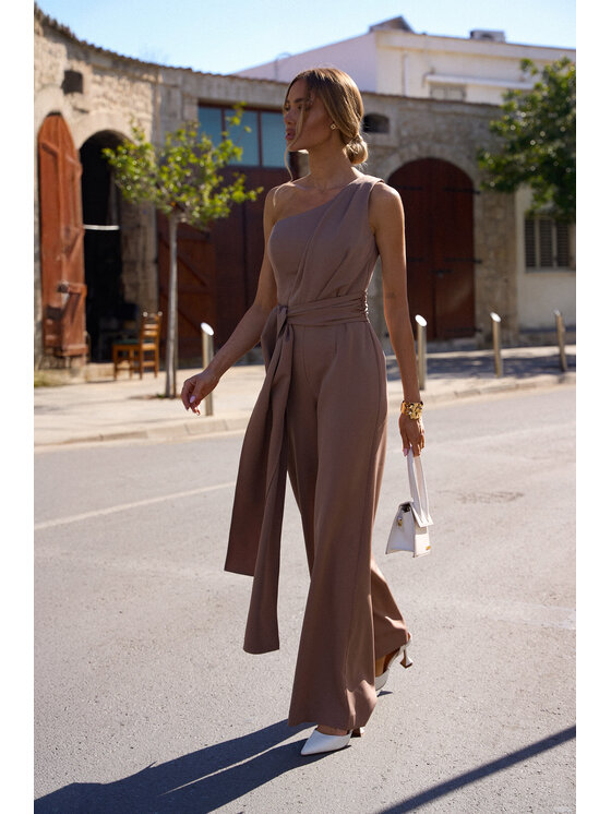 Made of Emotion Made of Emotion Kombinezon M845 Brązowy Sexy Straight Fit