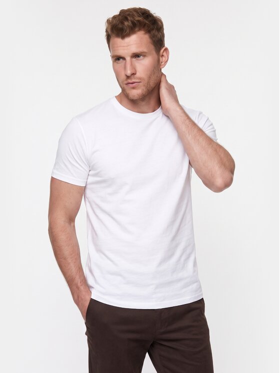 BASICLO BASICLO T-Shirt W-2326-01 Biały Oversize