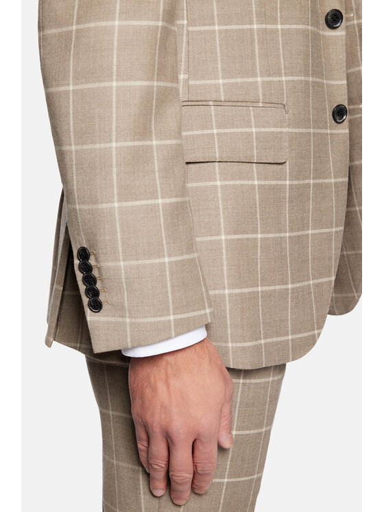 Lancerto Lancerto Garnitur Neapol GA073124000018 Beżowy Slim Fit