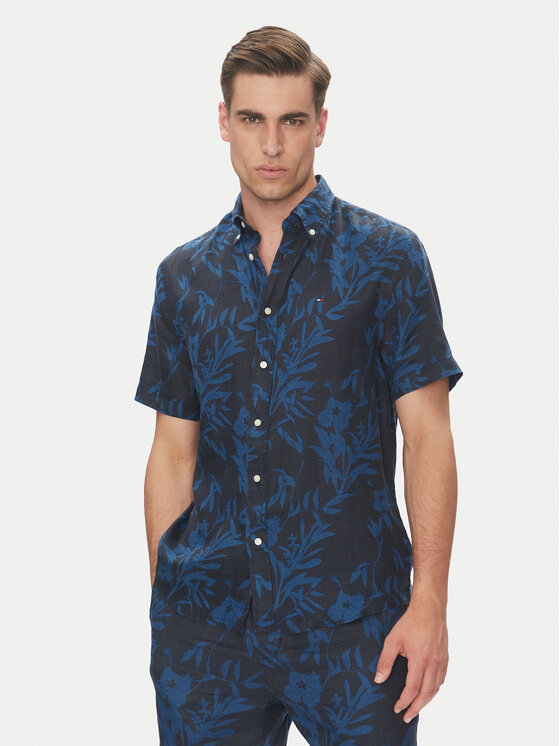 Tommy Hilfiger Tommy Hilfiger Košile Tropical MW0MW38586 Tmavomodrá Regular Fit