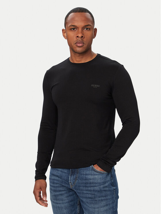 Guess Longsleeve M6YI28 K3733 Negru Regular Fit