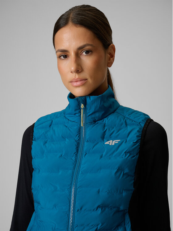 4F 4F Kamizelka TREKKING Turkusowy Slim Fit