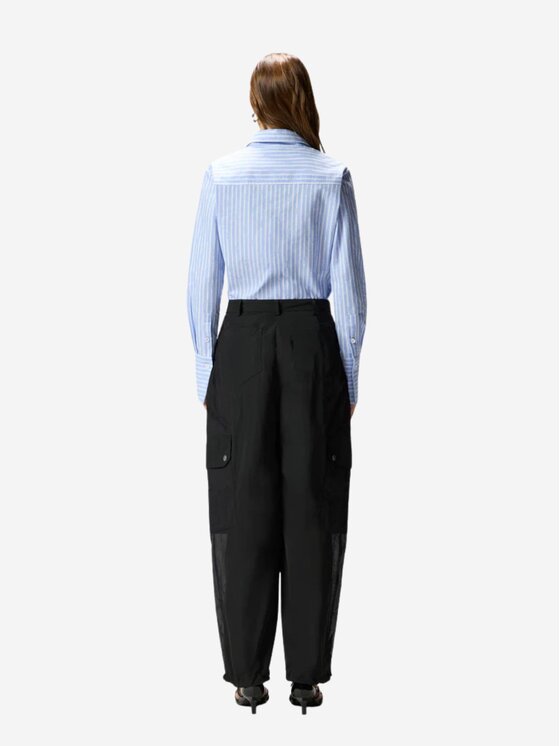 PINKO PINKO Bryczesy Pantaloni workwear con inserti trasparenti Czarny Regular Fit