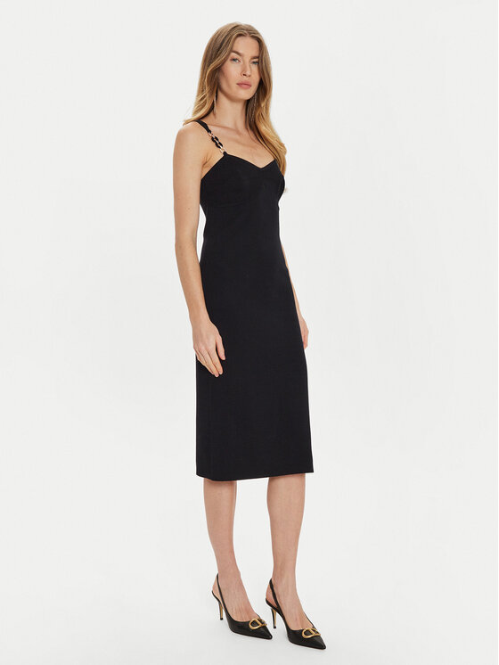 TWINSET TWINSET Koktejlové šaty 242TP3181 Černá Slim Fit