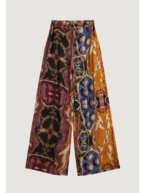 Desigual Desigual Spodnie palazzo PANT_BEATTLE PALAZZ Żółty Casual Fit