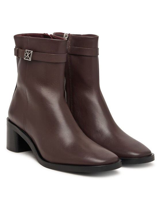 Calvin Klein Calvin Klein Stiefeletten Block Heel Ank Boot Lth Hdw HW0HW03171 Braun