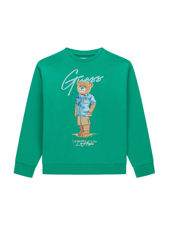 Guess Guess Μπλούζα L6GQ04 KA6R4 Πράσινο Regular Fit