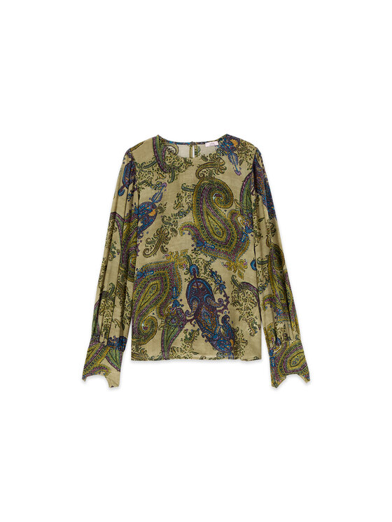 Oltre Oltre Blusa 2146J000943N0S5 Verde Regular Fit