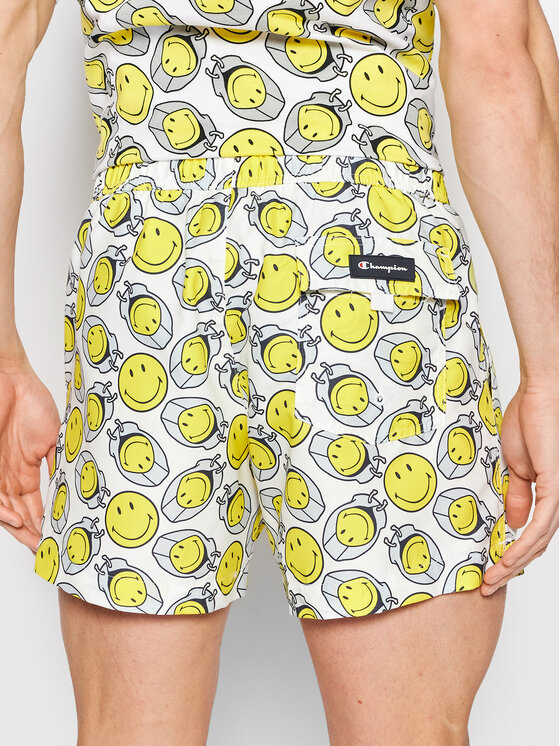 Champion Champion Pantaloni scurți pentru înot SMILEY Poly 218224 Alb Regular Fit