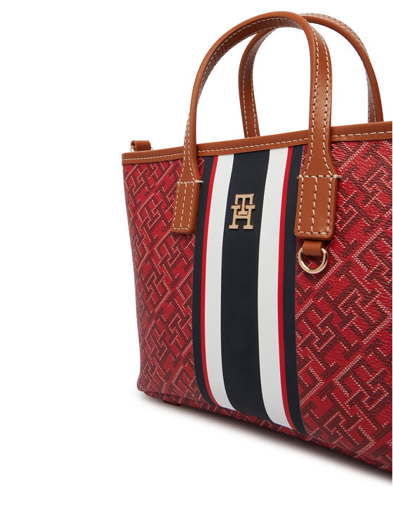 Tommy Hilfiger Tommy Hilfiger Kabelka Th Monoplay Mini Tote Stripe Le AW0AW18389 Červená