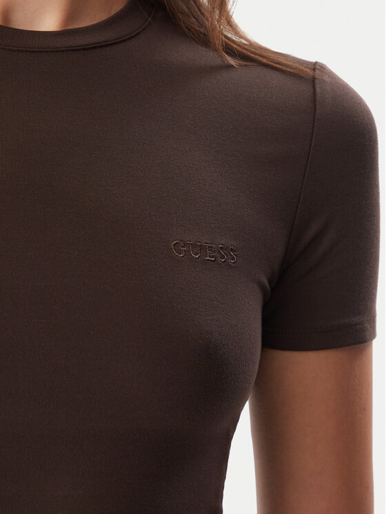 Guess Guess Тишърт O6BM13 K5058 Кафяв Slim Fit