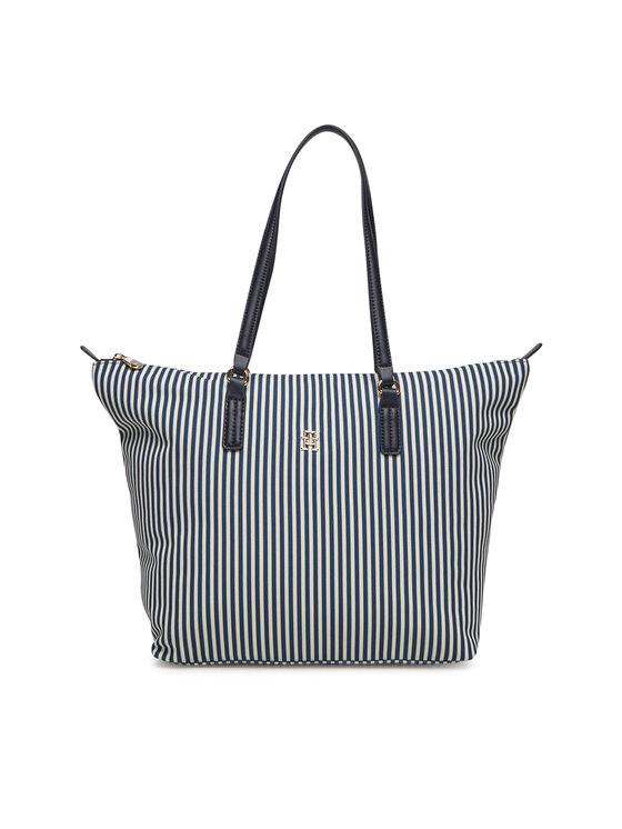 Tommy Hilfiger Geantă Poppy Summer Tote AW0AW17203 Bleumarin