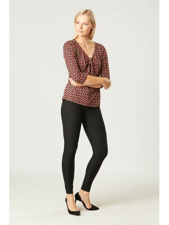 QUIOSQUE QUIOSQUE Halenka RETRO VIBES BLOUSE Tmavomodrá Regular Fit