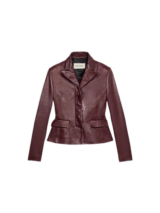 Trussardi Trussardi Giacca di pelle Q958A000394N036 Rosso Slim Fit