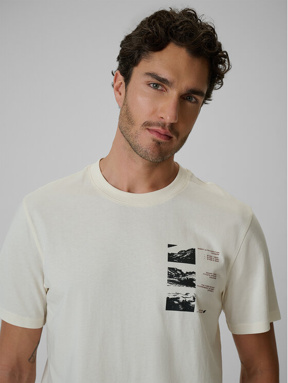 4F 4F T-Shirt LIMITLESS DESERT Biały Regular Fit