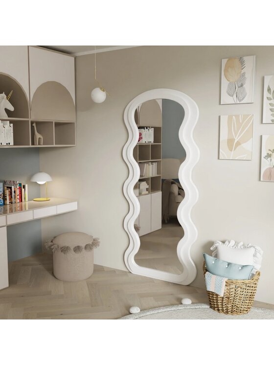 MIAhome MIAhome Lustro w nieregularnej ramie 177x75 cm Biały