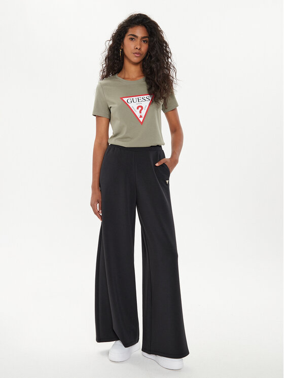 Guess Guess Spodnie dresowe V4YB07 KCAY2 Czarny Relaxed Fit